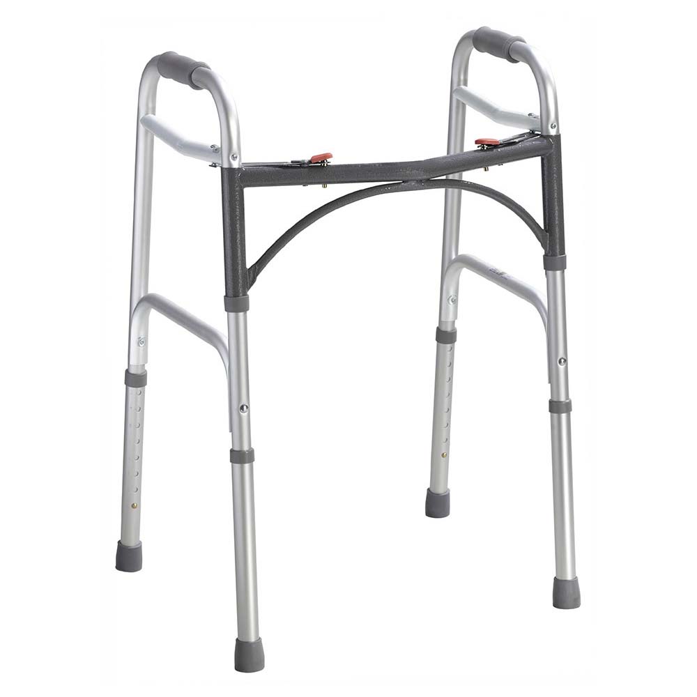 Drive Medical Deluxe Folding Walker, Two Button