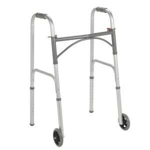 Drive Medical Folding Junior Walker, Two Button with 5" Wheels