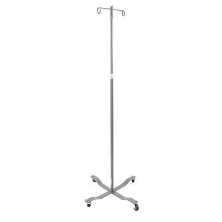 Drive Medical IV Stand 2-Hooks 4-Leg Chrome Plated Steel with Weights