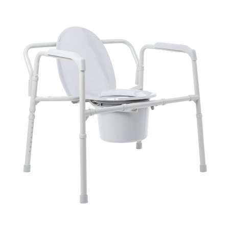 McKesson Commode Chair Fixed Arms Steel Frame Back Bar 13-3/4 Inch Seat Width