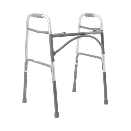 McKesson Bariatric Folding Walker Adjustable Height Steel Frame 500 lbs. Weight Capacity 32-1/2 to 39 Inch Height