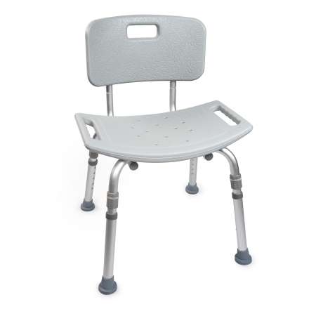 McKesson Bath Bench Without Arms Aluminum Frame Removable Backrest 19-1/4 Inch Seat Width