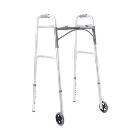 McKesson Folding Walker Adjustable Height Aluminum Frame 350 lbs. Weight Capacity 32 to 39 Inch Height