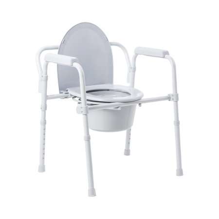 McKesson Commode Chair Fixed Arms Steel Frame Back Bar 13-1/2 Inch Seat Width