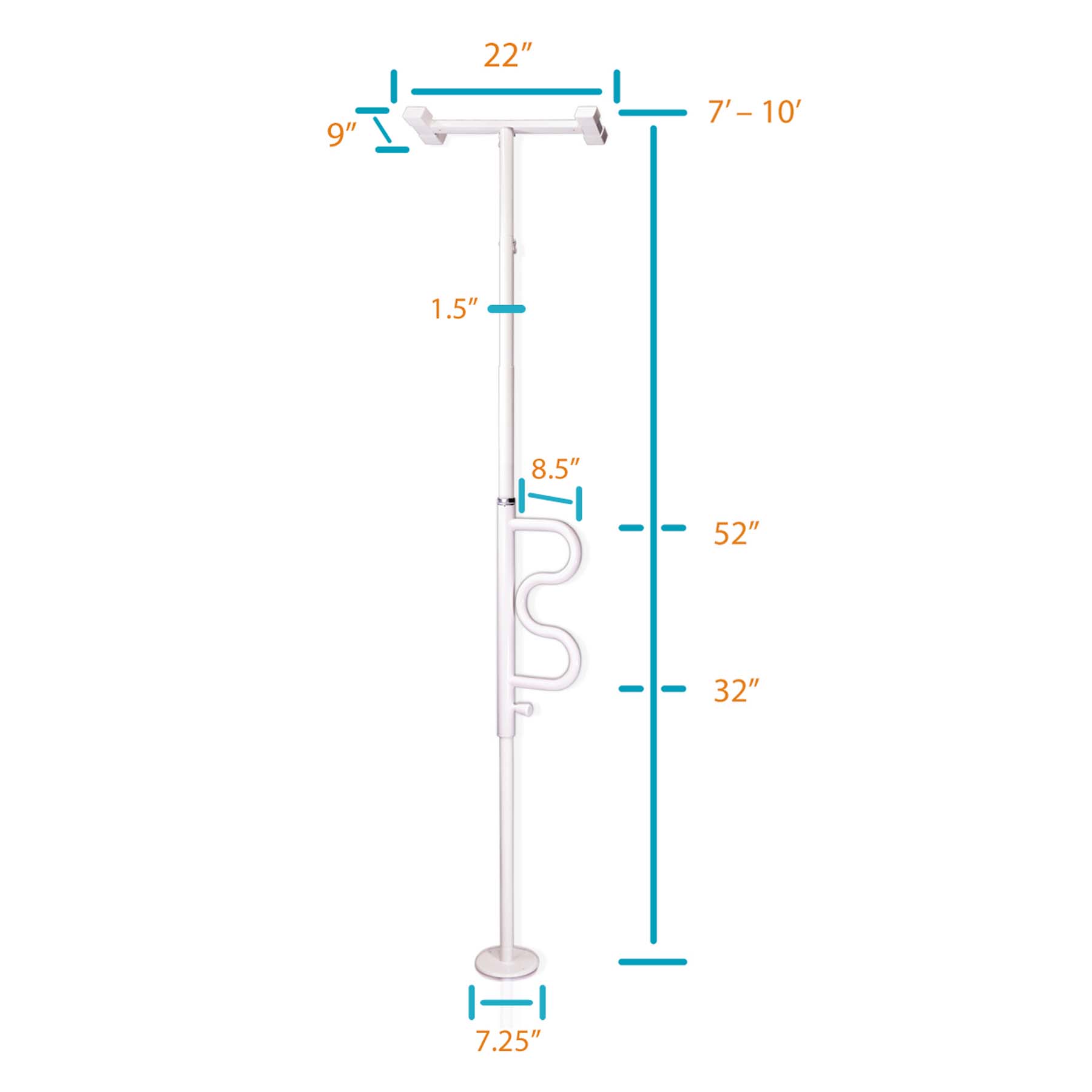 Stander Security Pole & Curve Grab Bar