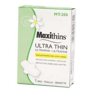 RJ Schinner Co Maxithins Feminine Pad Ultra Thin Maxi with Wings Regular Absorbency