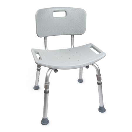 McKesson Bath Bench Without Arms 19-1/4 Inch Seat Width Aluminum Frame Removable Backrest