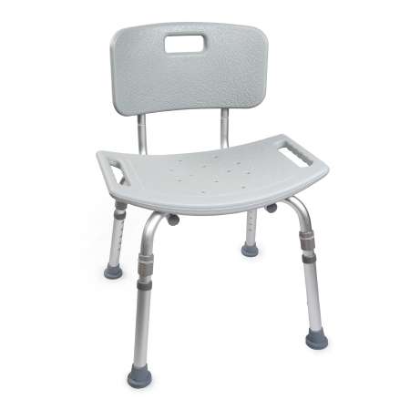 McKesson Bath Bench Without Arms Aluminum Frame Removable Backrest 19-1/4 Inch Seat Width