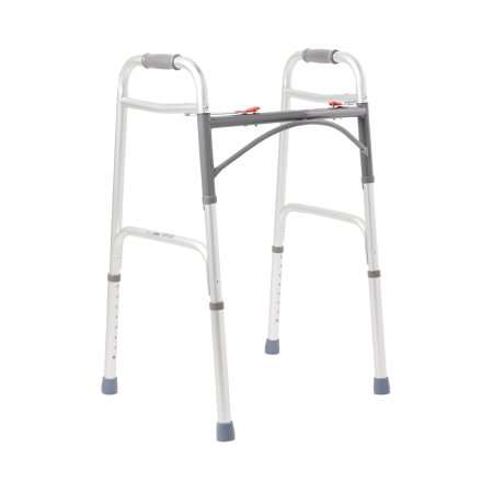 McKesson Folding Walker without Wheels Adjustable Height Aluminum Frame 350 lbs. Weight Capacity