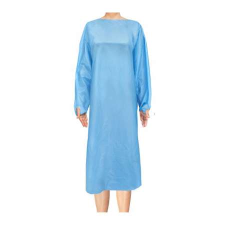 McKesson Protective Procedure Gown McKesson One Size Fits Most Blue NonSterile AAMI Level 2 Disposable