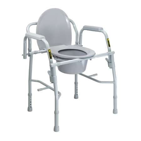 McKesson Commode Chair Drop Arms Steel Frame Back Bar