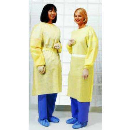 Cardinal Protective Procedure Gown One Size Fits Most Yellow NonSterile Not Rated Disposable