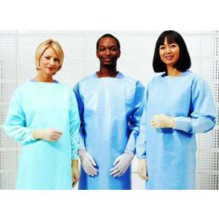 Cardinal Protective Procedure Gown One Size Fits Most Blue NonSterile Not Rated Disposable