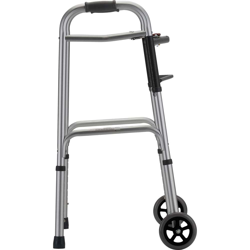 Nova Folding Walker With 5″ Wheels 2 Button Standard