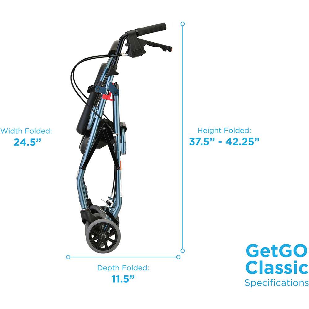 Nova GetGO Standard Rolling Walker, Blue