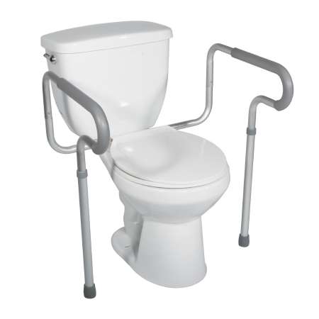 Drive Medical Toilet Safety Rail White / Gray Aluminum