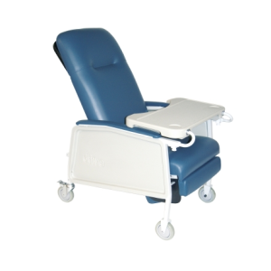 McKesson 3-Position Recliner Blue Vinyl Four 5 Inch Casters With 2 Locks
