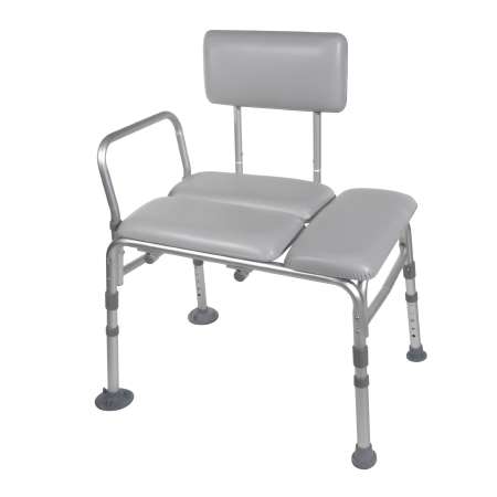 Drive Medical  Knocked Down Bath Transfer Bench Arm Rail 17-3/4 to 21-3/4 Inch Seat Height 400 lbs. Weight Capacity