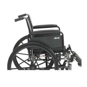 Drive Medical Cruiser III Lightweight Wheelchair Dual Axle Full Length Arm Elevating Legrest Black Upholstery
