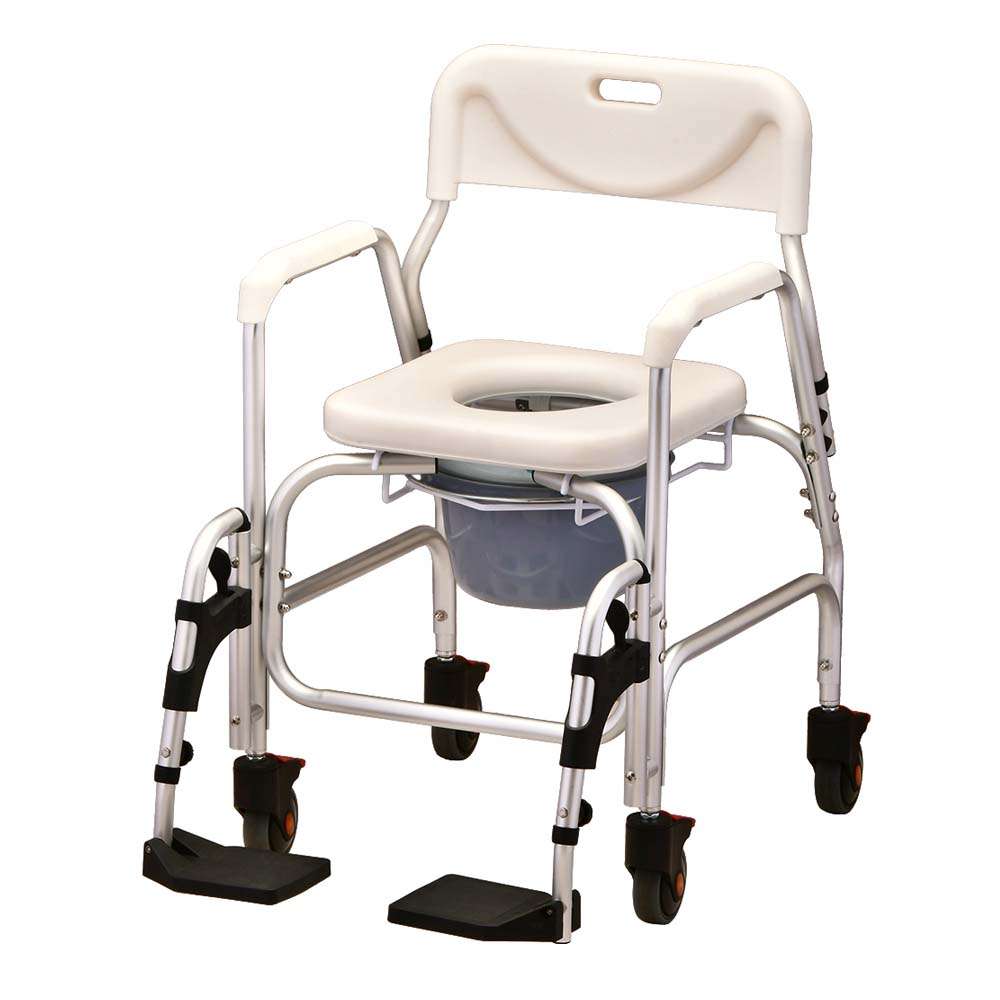 Nova Shower Chair And Commode With Padded Seat & Swing Away Footrest