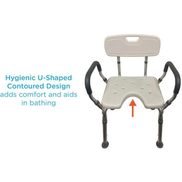 Nova Bath Seat With Arms & U-Shaped Hygienic Cutout