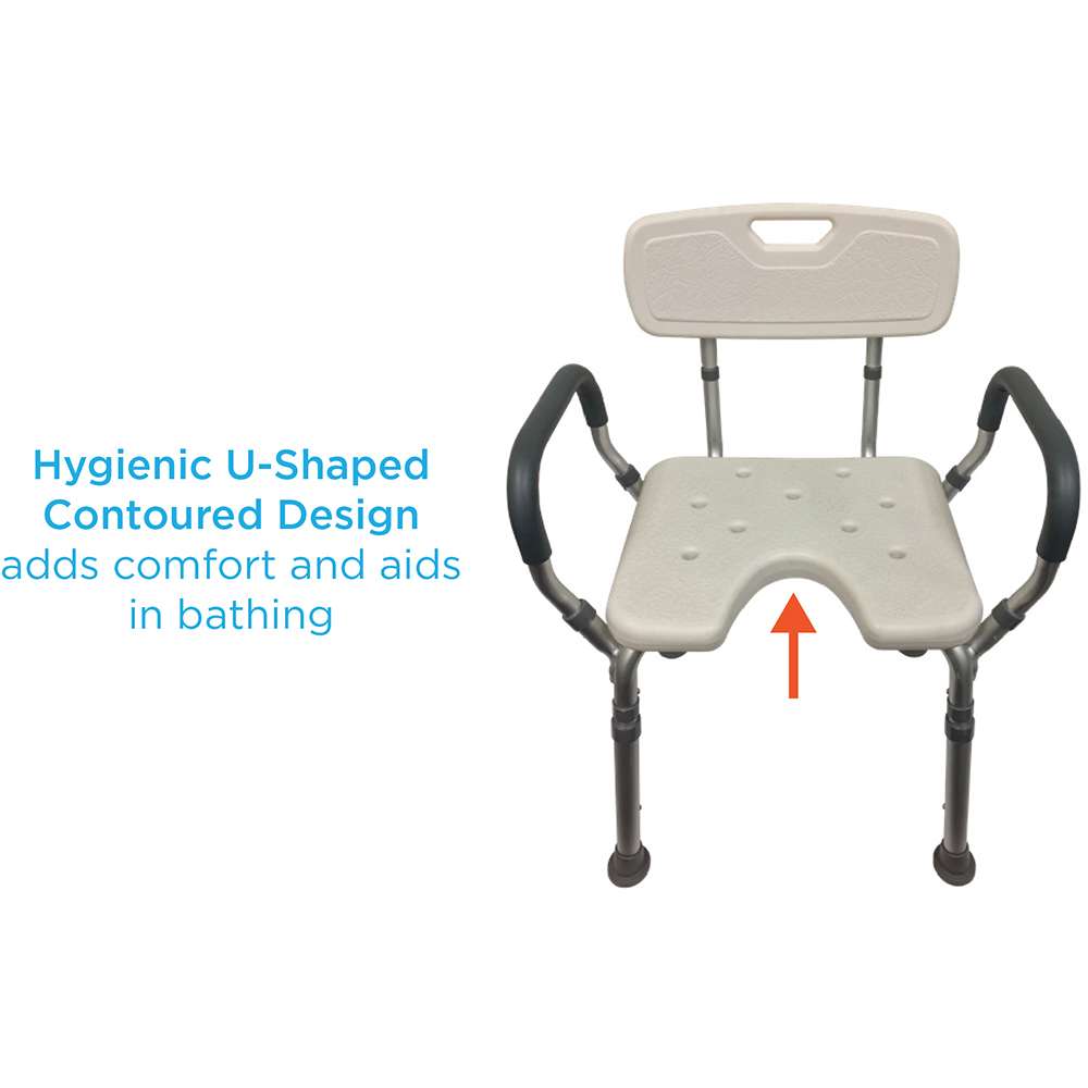 Nova Bath Seat With Arms & U-Shaped Hygienic Cutout