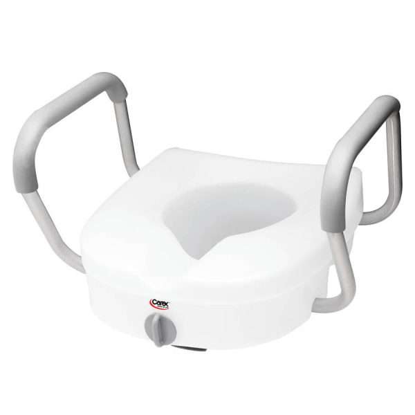 Carex E-Z Lock Raised Toilet Seat w/ Armrests