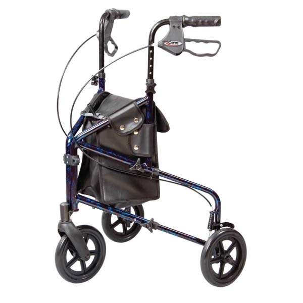 Carex 3 Wheel Walker in use, showcasing its lightweight, compact design and adjustable handles