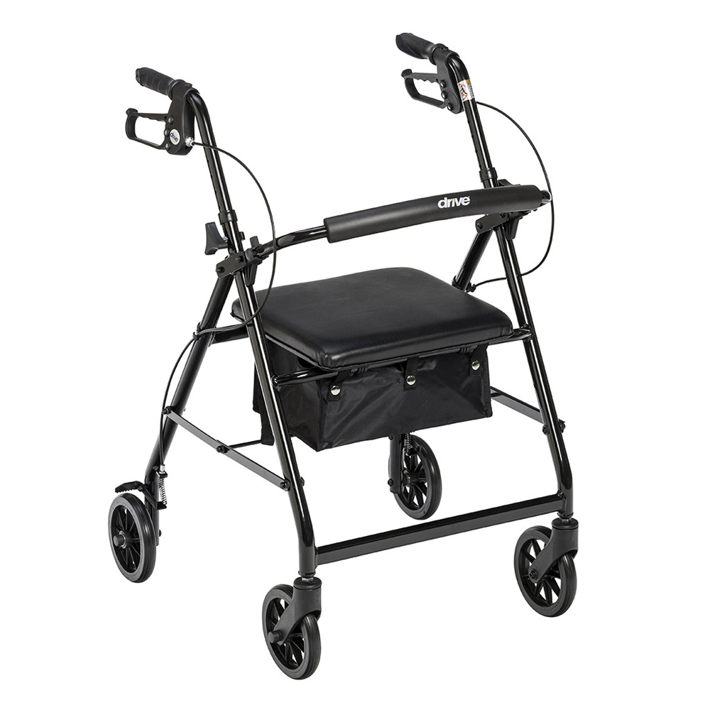 Drive Medical Aluminum Rollator, 6″ Casters