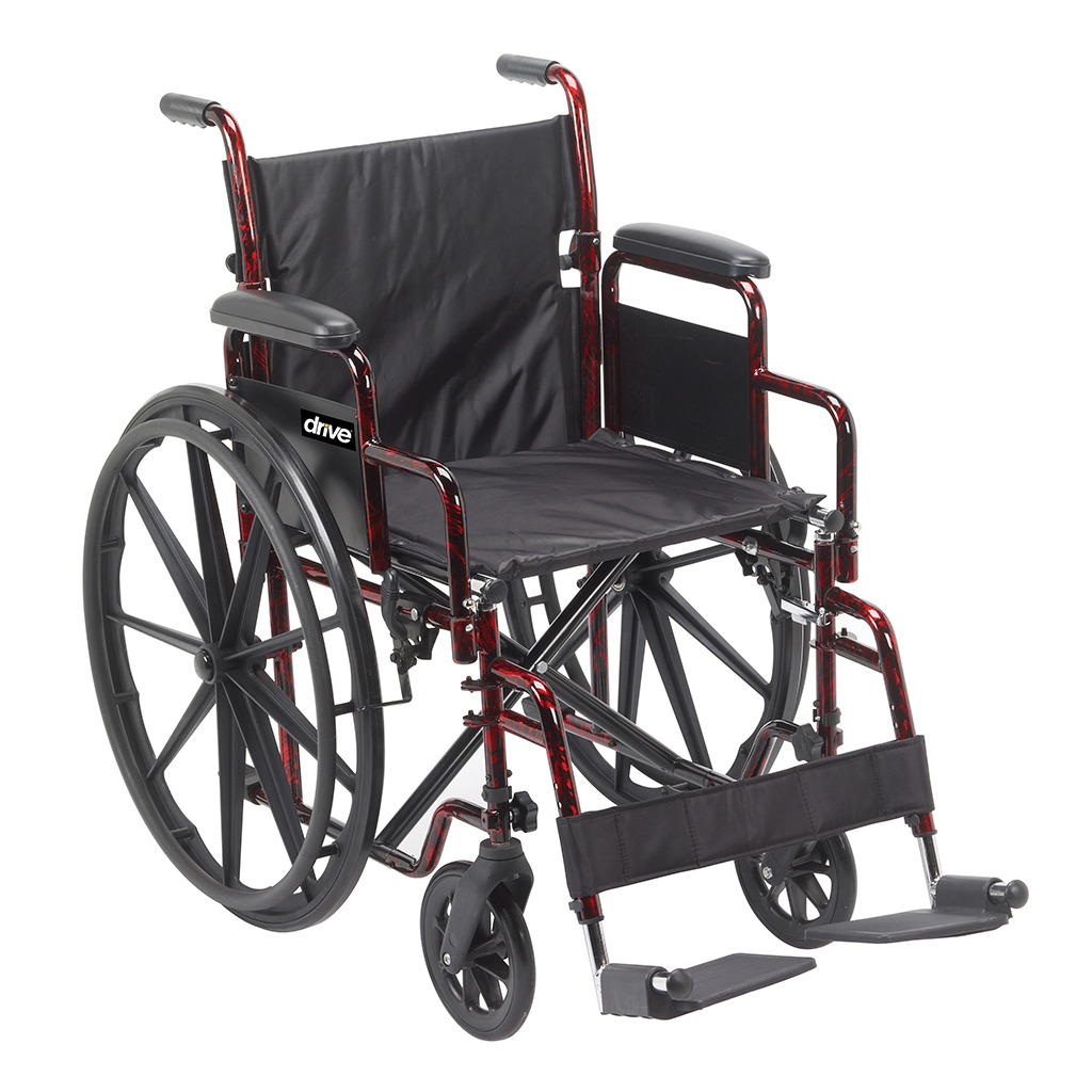 Drive Medical Rebel Wheelchair – 18″ Seat,  Swing-away Footrests