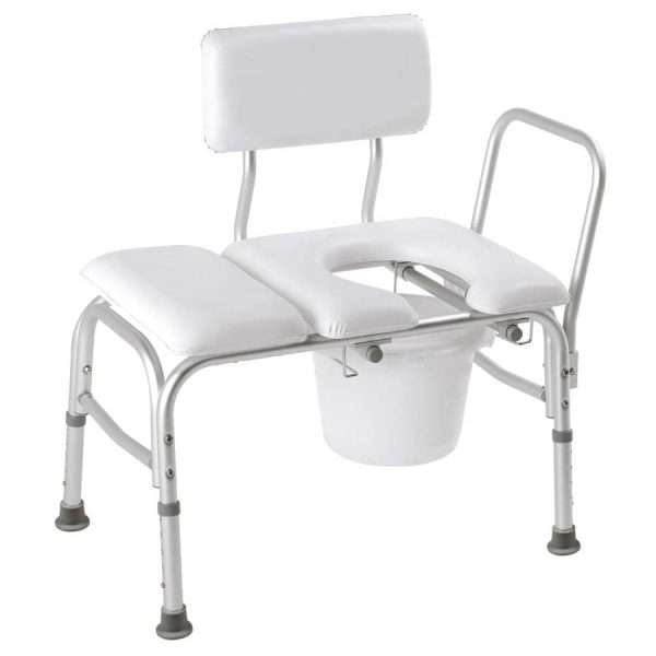 Carex Deluxe Padded Transfer Bench with Opening & Bucket