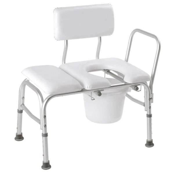 Carex Deluxe Padded Transfer Bench with Bucket