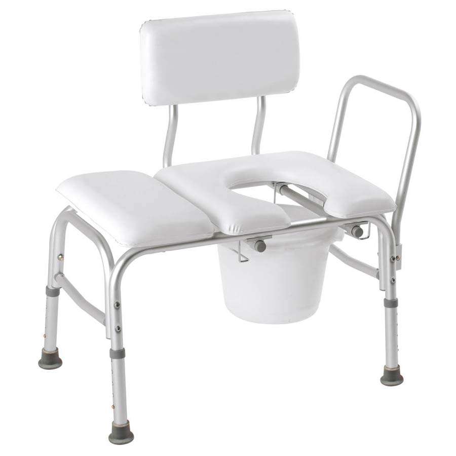 Carex Deluxe Padded Transfer Bench with Bucket