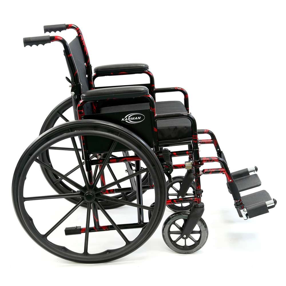 Karman LT-770Q Red Streak Lightweight Manual Wheelchair