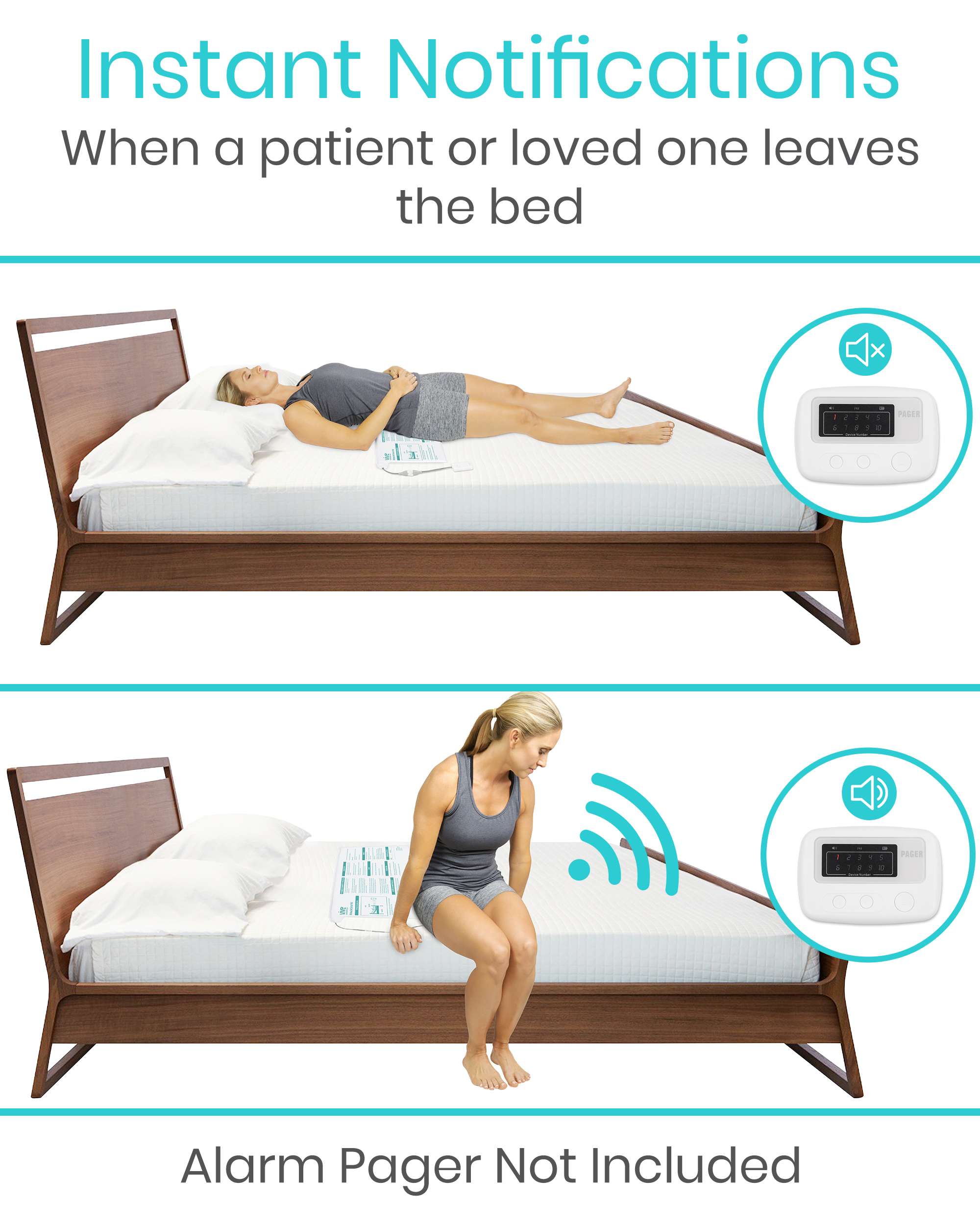 Vive Health Wireless Bed Alarm and Pager