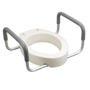 Drive Medical Raised Toilet Seat with Arms 3-1/2 Inch Height White 300 lbs. Weight Capacity
