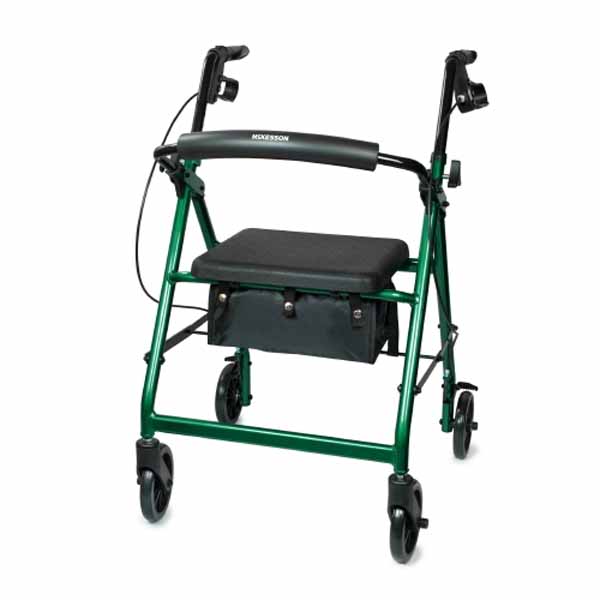 McKesson 4 Wheel Rollator Folding Aluminum Frame