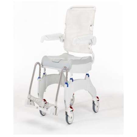 Invacare Aquatec Ocean Ergo Shower Commode with Collection Pan, Lid, and Pan Support Guide Rail