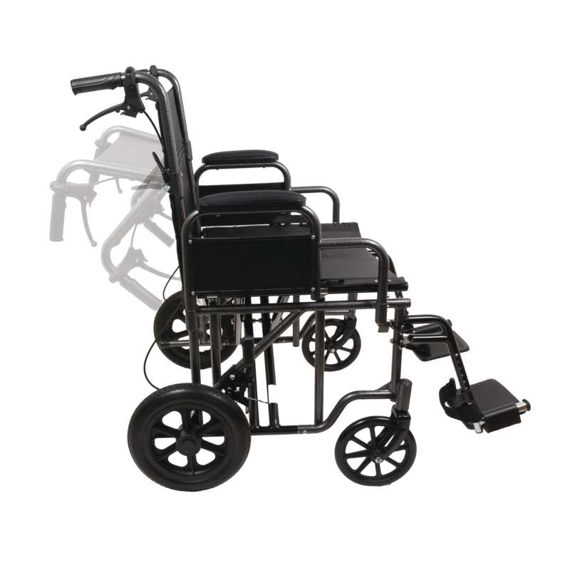 ProBasics Bariatric Steel Transport Chair (Silver Vein)