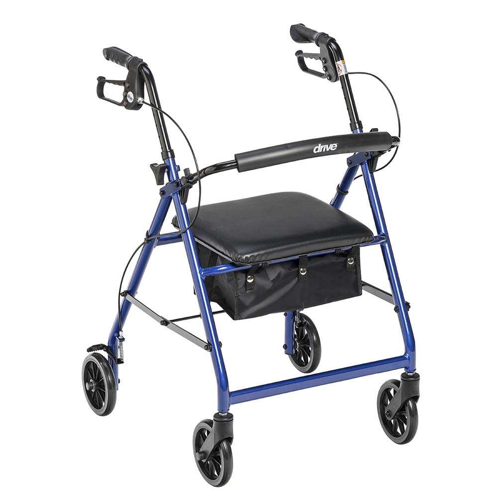 Drive Medical Aluminum Rollator, 6″ Casters