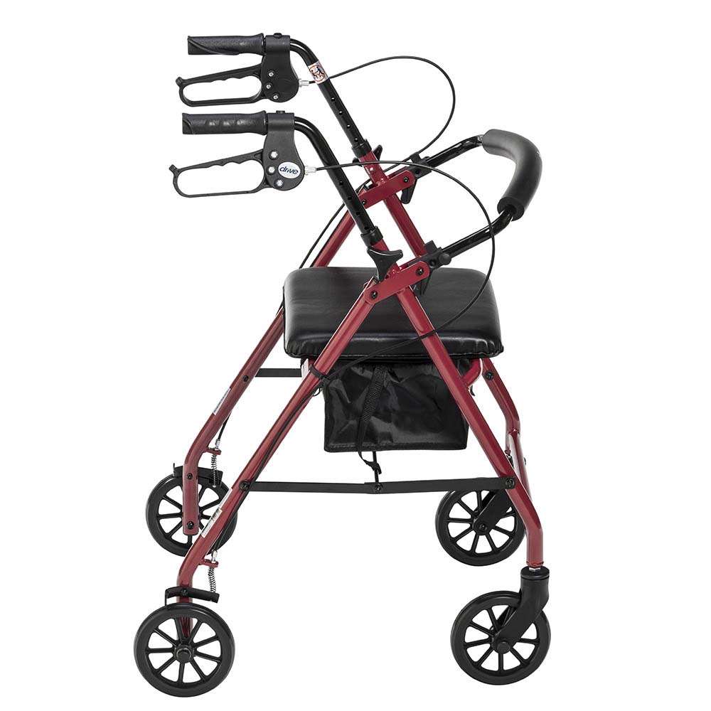 Drive Medical Aluminum Rollator, 6″ Casters