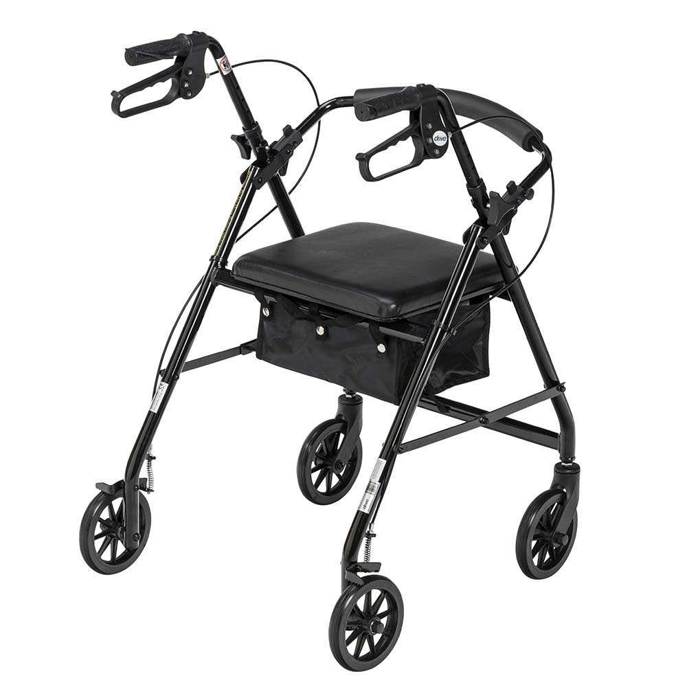 Drive Medical Aluminum Rollator, 6″ Casters