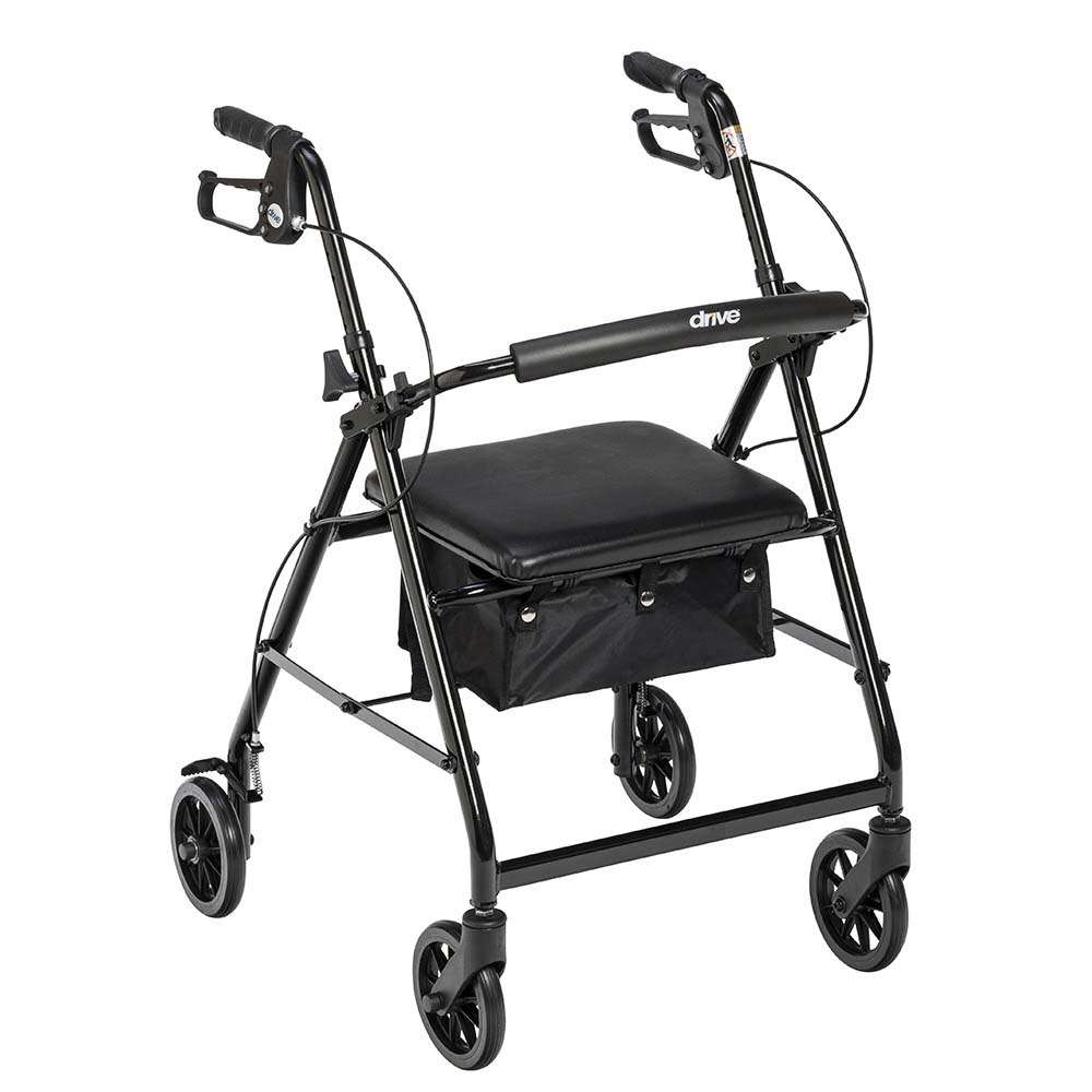 Drive Medical Aluminum Rollator, 6″ Casters