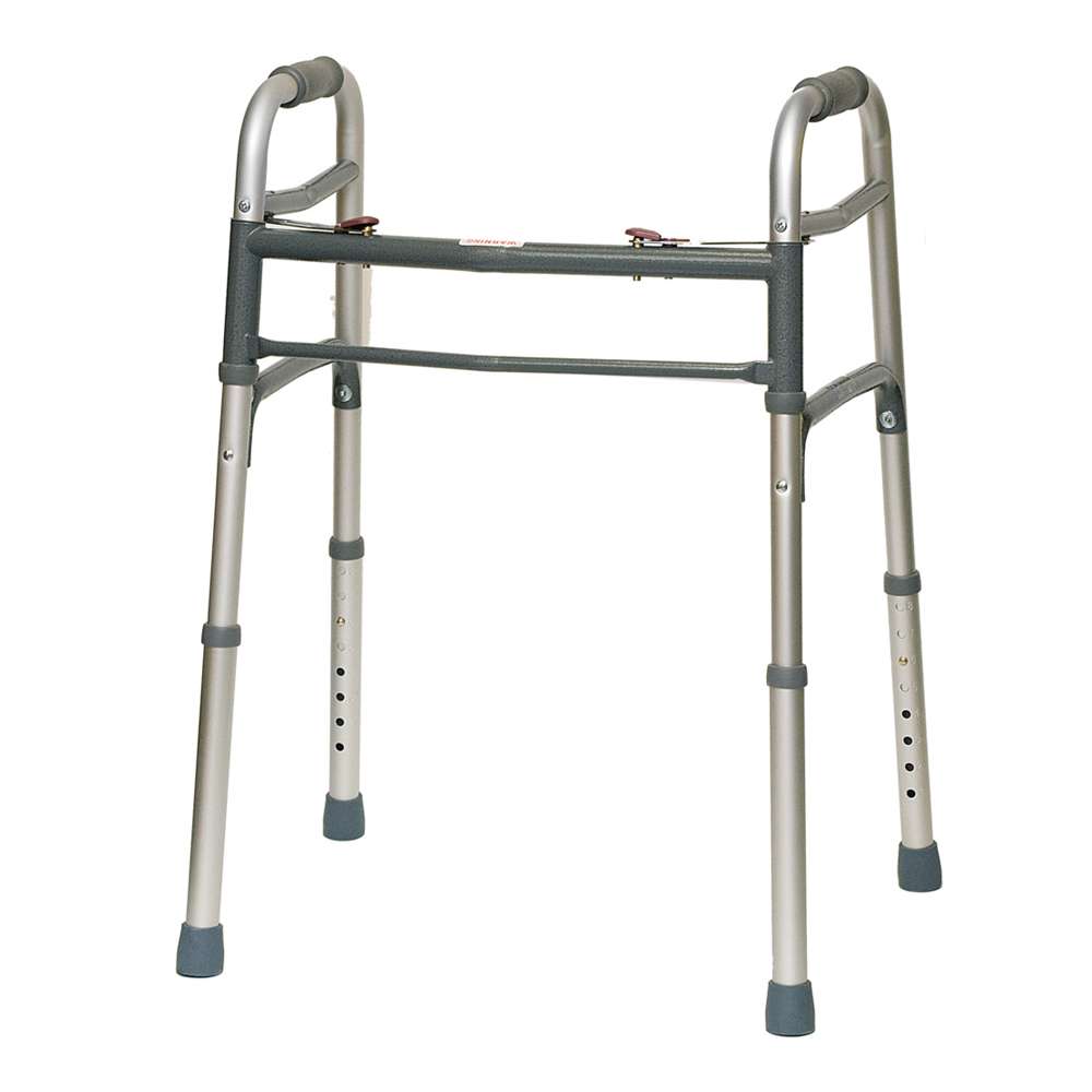 ProBasics Aluminum Two-Button Release Folding Walker Without Wheels (Case of 4)