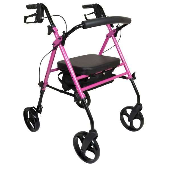 ProBasics Aluminum Height Adjustable Rollator With 8-inch Wheels