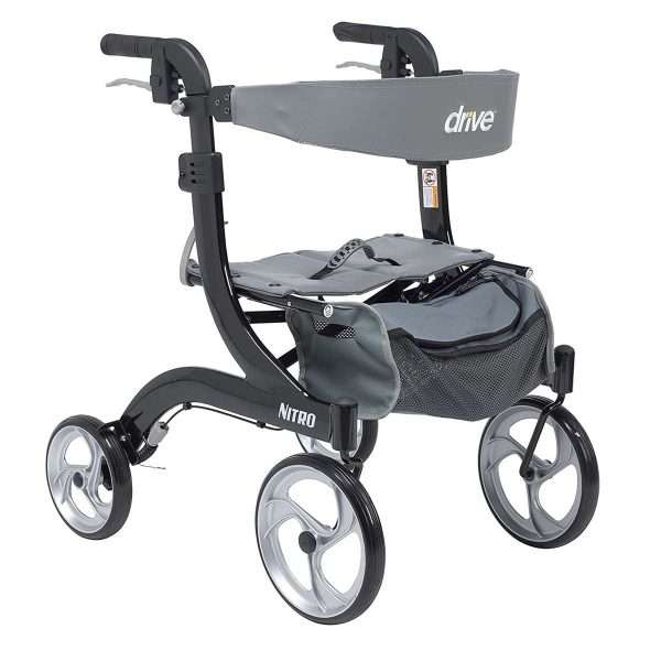 Drive Medical Nitro Black 4 Wheel Rollator