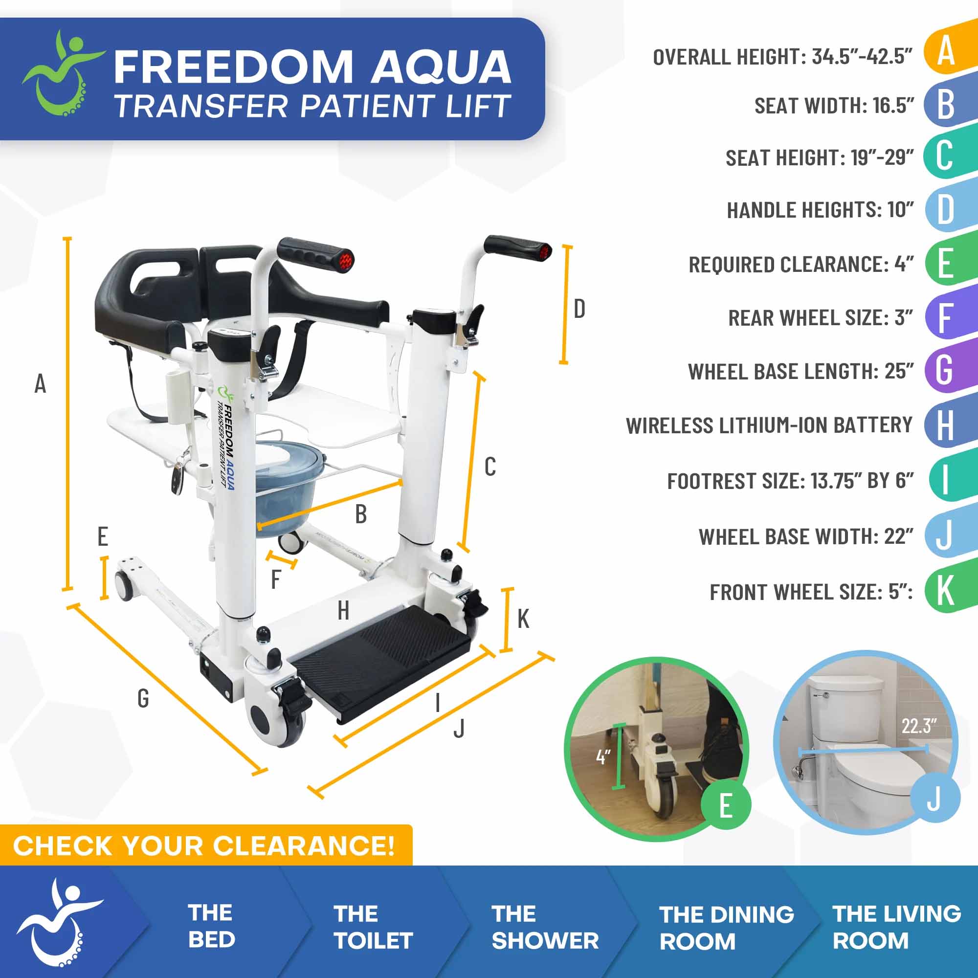 Aqua Patient Lift And Transfer Chair | Enhanced Mobility