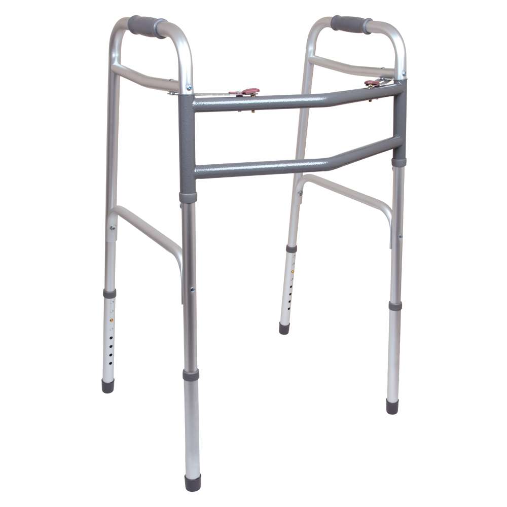 ProBasics Bariatric Two-Button Release Folding Walker, Aluminum, No Wheels (Case of 2)