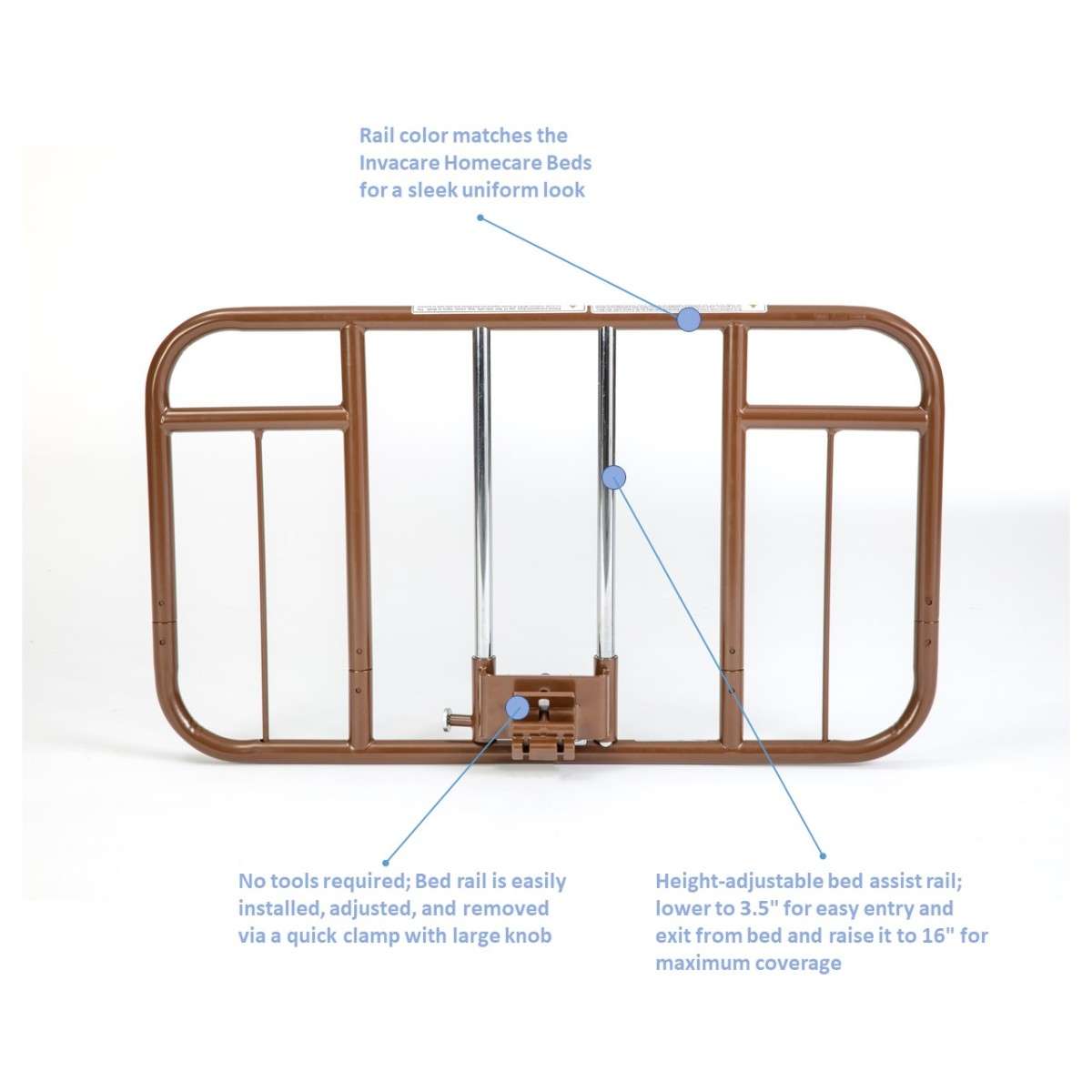 Invacare Clamp-On IVC Half-Length Rail