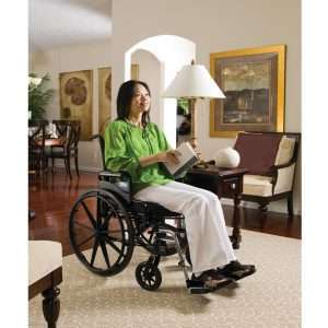 Invacare 9000 SL Wheelchair, Fixed Height Space Saver Desk Arms